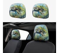 WZYWHJ Little Turtle in The Seaweed Printed Car Pillowcase 2 Pieces, seat Cover Accessories, Protective Cover Universal