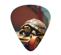 Wzywhj Little Turtle On A Toy Car Printed Guitar Picks 12 Piece, Easy Grip Uke Picks Hold In One'S Hands, Ukulele, Acoustic Or Electric Electric Guitar