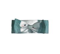 WZYWHJ Little white bear in the rain Printed baby bow headbands and elastic soft hair accessories for newborns and girls