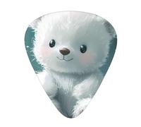 Wzywhj Little White Bear In The Rain Printed Guitar Picks 12 Piece, Easy Grip Uke Picks Hold In One'S Hands, Ukulele, Acoustic Or Electric Electric Guitar