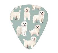 Wzywhj Little White Dogs Pattern Printed Guitar Picks 12 Piece, Easy Grip Uke Picks Hold In One'S Hands, Ukulele, Acoustic Or Electric Electric Guitar