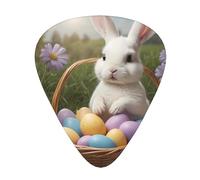 Wzywhj Little White Rabbit And Easter Eggs Printed Guitar Picks 12 Piece, Easy Grip Uke Picks Hold In One'S Hands, Ukulele, Acoustic Or Electric Electric Guitar