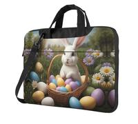 WZYWHJ Little white rabbit and Easter eggs Printing Ultra-thin portable single-shoulder laptop bag 13 inch computer accessories soft shockproof for laptops