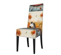 WZYWHJ Little Zebra on The Boat Printed Detachable Chair Cover Quick Installation and Easy Maintenance Suitable for Square Chair Backs