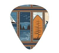 Wzywhj Lodge Bear Deer Fish Pattern Guitar Pick Easy Grip Uke Picks For Your Bass, Ukulele, Acoustic And Electric Guitar，12 Piece