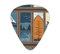 Wzywhj Lodge Bear Deer Fish Pattern Guitar Pick Easy Grip Uke Picks For Your Bass, Ukulele, Acoustic And Electric Guitarï¼Œ12 Piece