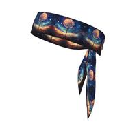 WZYWHJ Lollipop in The Starry Sky Printed Headbands,Sports Head Tie,Headband for Men and Women,Hair Band for Running Workout Football