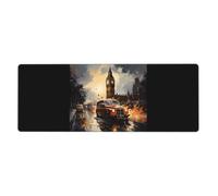 WZYWHJ London Color Taxi Pattern Extra large rubber keyboard pad, thickened anti slip Office desk cushion