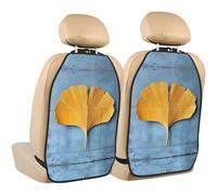 WZYWHJ Lonely Ginkgo Leaves Printed Car seat Anti Kick Storage pad 2 Pieces, Multi-Functional Storage Bag seat Protector After Installation