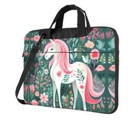 WZYWHJ Long-haired unicorns Prints Laptop Bag - with Soft Interior, Multiple Pockets - Ideal for Men, Travel and Business, Black, 14 inch