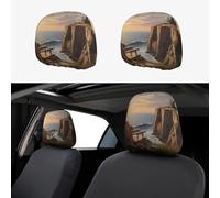 WZYWHJ Looking Out to sea Printed Car Pillowcase 2 Pieces, seat Cover Accessories, Protective Cover Universal