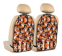 WZYWHJ Lots of Cartoon Little Foxes Prints Car seat Anti Kick Storage pad 2 Pieces, Multi-Functional Storage Bag seat Protector After Installation