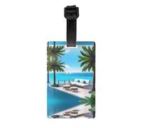 WZYWHJ Love Island on The S Prints Luggage Bag Tags, Men's and Women's Travel Privacy Protection Labels