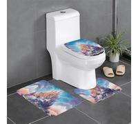 WZYWHJ Luxury Crystal Castle Printing Quality Bathroom mat sets of 4 Bathroom Floor Mats, durable,Does Easy to clean Suitable for bathroom and toilet