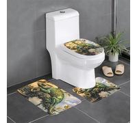 WZYWHJ Lying Chameleon Picture Quality Bathroom Mat Sets Of 4 Bathroom Floor Mats, Durable,Does Easy To Clean Suitable For Bathroom And Toilet