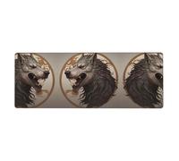 WZYWHJ Majestic giant wolf printing Extra large rubber keyboard pad, thickened anti slip Office desk cushion