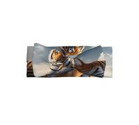 WZYWHJ Majestic Tiger Resting on a Rock with Cloudy Sky Pattern baby bow headbands and elastic soft hair accessories for newborns and girls