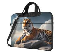 WZYWHJ Majestic Tiger Resting on a Rock with Cloudy Sky Pattern Ultra-thin portable single-shoulder laptop bag 13 inch computer accessories soft shockproof for laptops