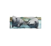 WZYWHJ Manatee Animals Pattern baby bow headbands and elastic soft hair accessories for newborns and girls