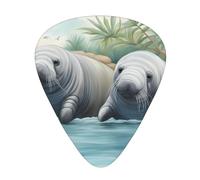 Wzywhj Manatee Animals Pattern Guitar Pick Easy Grip Uke Picks For Your Bass, Ukulele, Acoustic And Electric Guitar，12 Piece