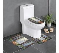 WZYWHJ Mangroves in The Mist Picture Bathroom mat Sets of 4 Bathroom Floor Mats,Non-Slip, Durable,Does Easy to Clean Suitable for Bathroom and Toilet