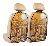 WZYWHJ Maple Trees in The Canyon Printed Car seat Anti Kick Storage pad 2 Pieces, Multi-Functional Storage Bag seat Protector After Installation