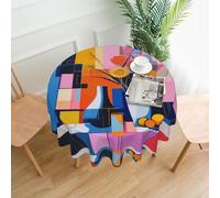 WZYWHJ Matisse Style Abstract Paintings Printed Round long tablecloth anti overflow and wrinkle resistant dining table cloth 60 inches
