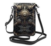 WZYWHJ mechanics Picture Women's leather phone bag crossbody package with adjustable shoulder strap