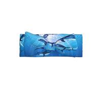 WZYWHJ Mediterranean dolphins prints baby bow headbands and elastic soft hair accessories for newborns and girls