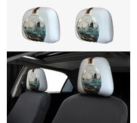 WZYWHJ Message in a Bottle at sea Printed Car Pillowcase 2 Pieces, seat Cover Accessories, Protective Cover Universal