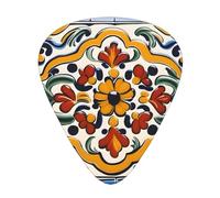 Wzywhj Mexican Ceramic Tile Pattern Guitar Pick Easy Grip Uke Picks For Your Bass, Ukulele, Acoustic And Electric Guitarï¼Œ12 Piece