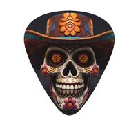 Wzywhj Mexican Halloween Skull Pattern Guitar Pick Easy Grip Uke Picks For Your Bass, Ukulele, Acoustic And Electric Guitarï¼Œ12 Piece