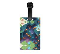 WZYWHJ Micro Ant Colony Printing Luggage Bag Tags, Men's and Women's Travel Privacy Protection Labels