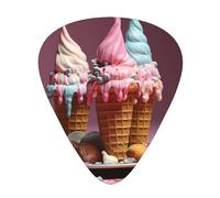 Wzywhj Mini Ice Cream Printed Guitar Picks 12 Piece, Easy Grip Uke Picks Hold In One'S Hands, Ukulele, Acoustic Or Electric Electric Guitar