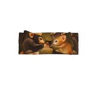 WZYWHJ Monkey and kitten holding hands Printed baby bow headbands and elastic soft hair accessories for newborns and girls