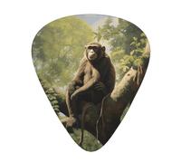 Wzywhj Monkey Sitting On A Tree Printed Guitar Picks 12 Piece, Easy Grip Uke Picks Hold In One'S Hands, Ukulele, Acoustic Or Electric Electric Guitar