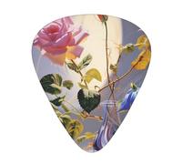 Wzywhj Morning Glory And Rose Printed Guitar Picks 12 Piece, Easy Grip Uke Picks Hold In One'S Hands, Ukulele, Acoustic Or Electric Electric Guitar