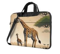 WZYWHJ Mother and child giraffe Pattern Ultra-thin portable single-shoulder laptop bag 14 inch computer accessories soft shockproof for laptops
