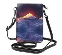 WZYWHJ Mountains at sunrise Picture Leather Crossbody Flap Phone Bag - Versatile Gift for Women Walking, Camping, Shopping, and Travel