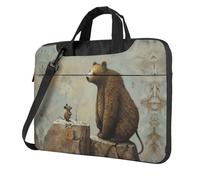 WZYWHJ Mouse and bear on the rocks Printing Ultra-thin portable single-shoulder laptop bag 13 inch computer accessories soft shockproof for laptops