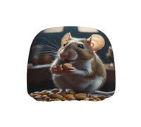 WZYWHJ Mouse Eating Peanuts Printed Seat Head Pillowcase Car Truck General Motors Parts Protective Cover one Pack