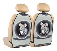 WZYWHJ Mouse in The Hole Printed Car seat Anti Kick Storage pad 2 Pieces, Multi-Functional Storage Bag seat Protector After Installation