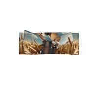 WZYWHJ Mouse on the wheat field Printed baby bow headbands and elastic soft hair accessories for newborns and girls
