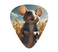 Wzywhj Mouse On The Wheat Field Printed Guitar Picks 12 Piece, Easy Grip Uke Picks Hold In One'S Hands, Ukulele, Acoustic Or Electric Electric Guitar