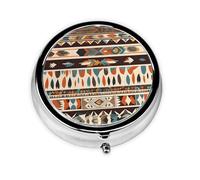 WZYWHJ native american beliefs Prints Circular medicine box storage, portable travel with compartments, mini pill dispenser