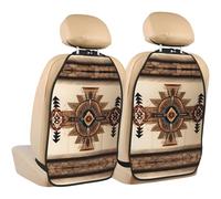WZYWHJ Native American Painting Printed Car seat Anti Kick Storage pad 2 Pieces, Multi-Functional Storage Bag seat Protector After Installation