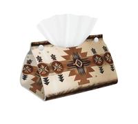WZYWHJ Native American Patterns Picture Decorative storage box with rectangular leather tissue bag and bracket base