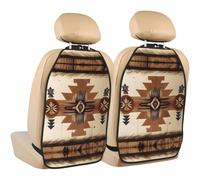 WZYWHJ Native American Patterns Printed Car seat Anti Kick Storage pad 2 Pieces, Multi-Functional Storage Bag seat Protector After Installation