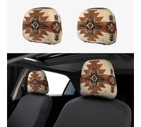 WZYWHJ Native American Patterns Printing 2 car pillowcases, interior decorative seat accessories, protective covers