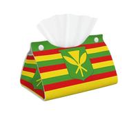 WZYWHJ Native Hawaiian Flag Printing Decorative storage box with rectangular leather tissue bag and bracket base